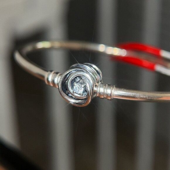 Pandora Cz Swirl Clasp Bangle - Picture 2 of 11
